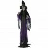 Haunted Hill Farm Life-Size Witch Prop with 6-Function Multi-Color Light, Indoor/Outdoor Halloween Decor, Myrtle