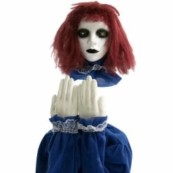 Haunted Hill Farm 27 in. Pop-Up Animatronic Haunted Doll, Indoor/Outdoor Halloween Decor, Flashing Eyes, Noises