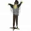 Haunted Hill Farm Life-Size Animatronic Scarecrow, Indoor/Outdoor Halloween Decor, Laughing, Battery-Operated