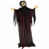 Haunted Hill Farm Life-Size Animatronic Witch, Indoor/Outdoor Halloween Decor, Light-up Colorful Eyes, Poseable
