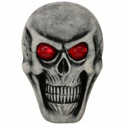 Haunted Hill Farm 1.7 ft. Skeleton Skull, Red Eyes, Battery-Operated Halloween Decor for Indoor/Outdoor Use, HHDHSKULL-5LS