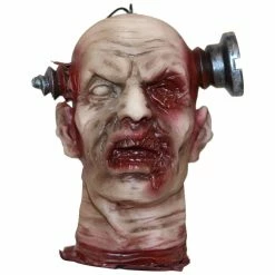 Haunted Hill Farm 10.5 in. Zombie Head Halloween Decoration, for Indoor and Outdoor Display, HHDHZOMB-1