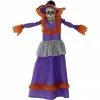 Haunted Hill Farm 36 in. Sugar-Skull Inspired Day of The Dead Decorative Skeleton, Purple, Orange, & Silver Accents, HHDODBRD-2H