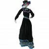 Haunted Hill Farm 36 in. Sugar-Skull Inspired Day of The Dead Decorative Skeleton, Dancing, Red Eyes, Music, HHDODLADY-1HLSA