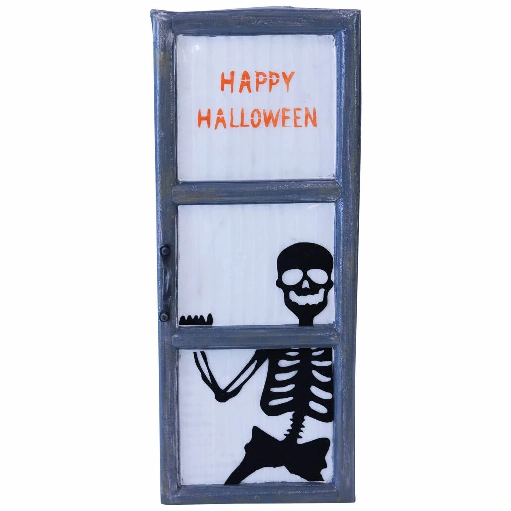 Haunted Hill Farm 2.25 ft. Skeleton Behind Window Light-Up, Indoor/Outdoor Halloween Decoration, HHDWNDW-2S