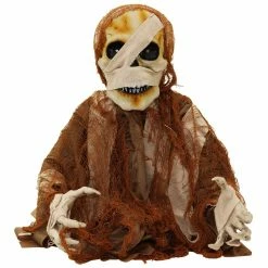 Haunted Hill Farm 1.6 ft. Mummy Groundbreaker, Indoor/Outdoor Halloween Decoration, Red LED Eyes, Catacomb, HHFJMUM-1LSA