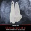 Haunted Hill Farm 4.17 ft. Ghost Stakes, Set of 2, Waterproof, Indoor/Outdoor Halloween Decoration, LED, HHGHST-1STKLS