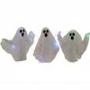 Haunted Hill Farm 5 ft. Wide Ghosts 3 Pack with Stakes, Indoor/Outdoor Halloween Decoration, Multi-Color LED, HHGHST-3STKL