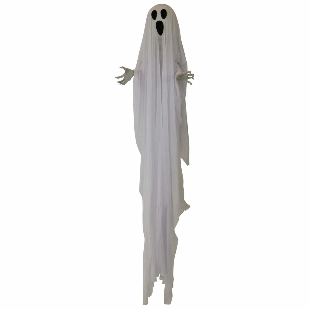Haunted Hill Farm 5 ft. Animatronic Hanging Ghost, Indoor/Outdoor Halloween Decoration, Red LED Lights, Oracle, HHGHST-7HSA