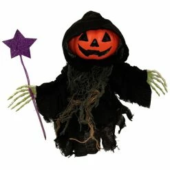 Haunted Hill Farm 1.1 ft. Musical Walking Pumpkin Pack in Reaper, Indoor/Outdoor Halloween Decoration, Ruckus, HHMNPUMP-2FSA