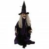 Haunted Hill Farm 2.25 ft. Animatronic Witch, Indoor/Outdoor Halloween Decoration, Red LED Eyes, Poseable, Hazel, HHMNWTC-1FLSA