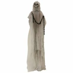 Haunted Hill Farm 6.25 ft. Animated Reaper, Indoor/Outdoor Halloween Decoration, LED Red Eyes, Poseable, Hallow, HHRPR-10FLSA
