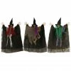 Haunted Hill Farm Set of Three 1.5 ft. Hanging Witches, Multi-Color Hair, Poseable, HHWITCH-36H